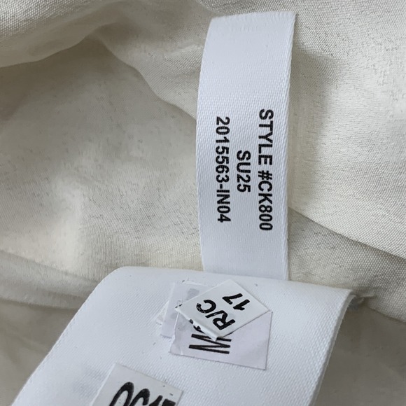 J Crew Women Size 3X Dress Natural Satin White Palermo Crinkle Long Midi Flutter - Picture 7 of 7